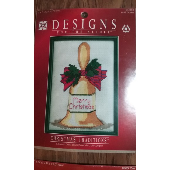 Vintage Christmas Designs For The Needle Counted Cross Stitch Kits Lot - Picture 2 of 6